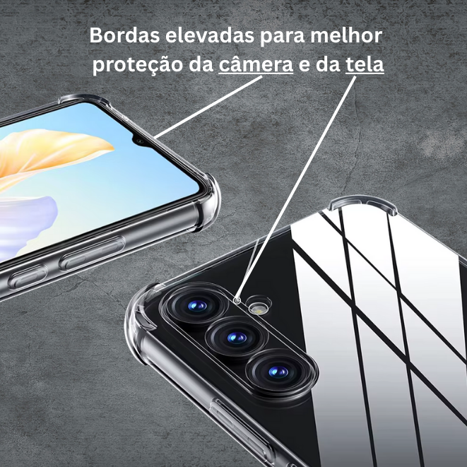 Capa transparente de silicone à prova de choque para Samsung Galaxy