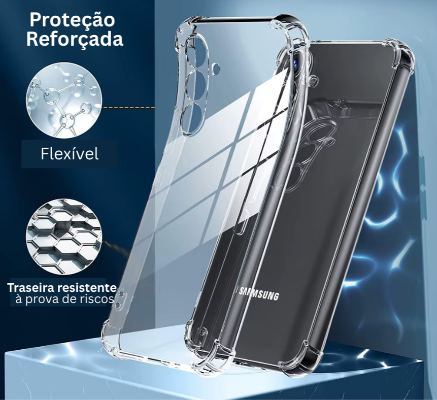 Capa transparente de silicone à prova de choque para Samsung Galaxy
