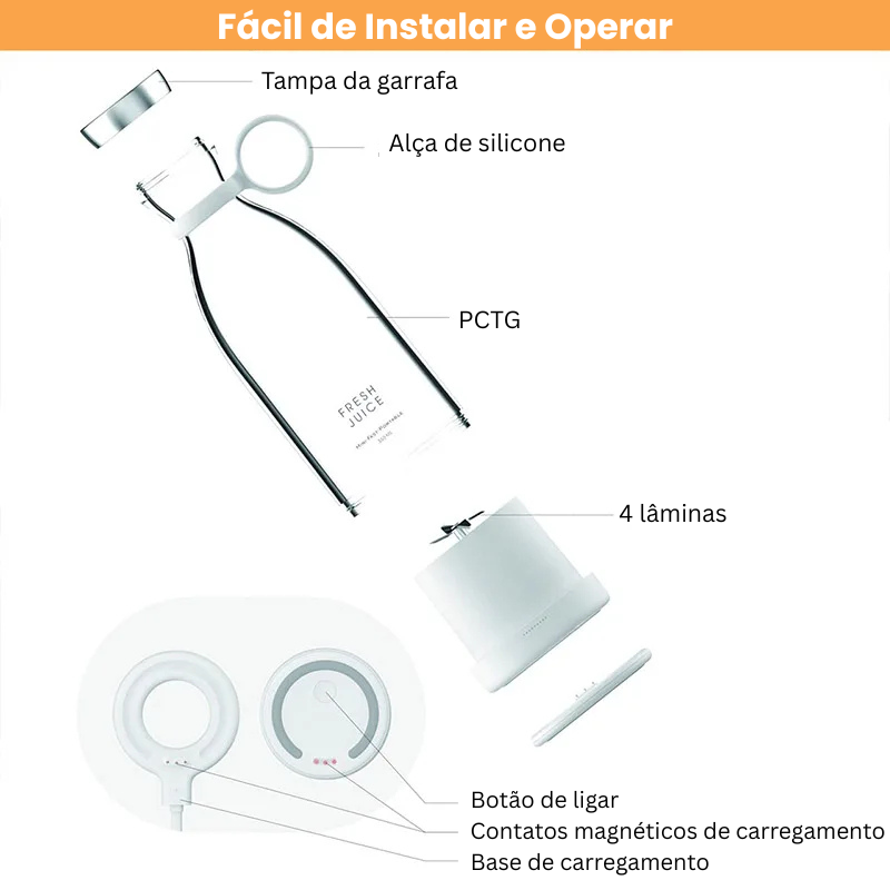 Mini Liquidificador Portátil Elétrico