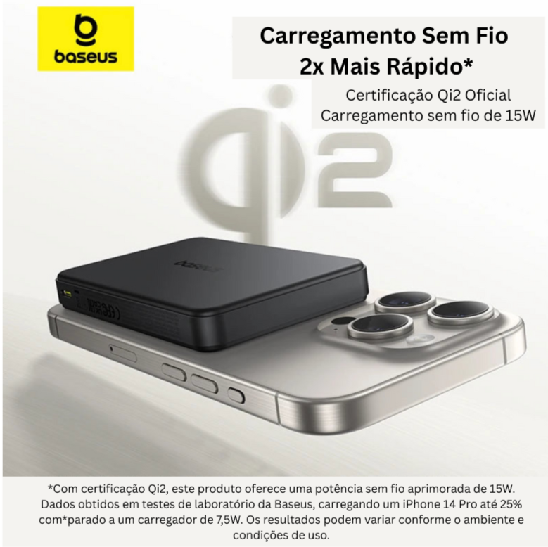 Power Bank Magnético 22.5W – Carga Rápida para iPhone 13/14/15/16 Pro Max