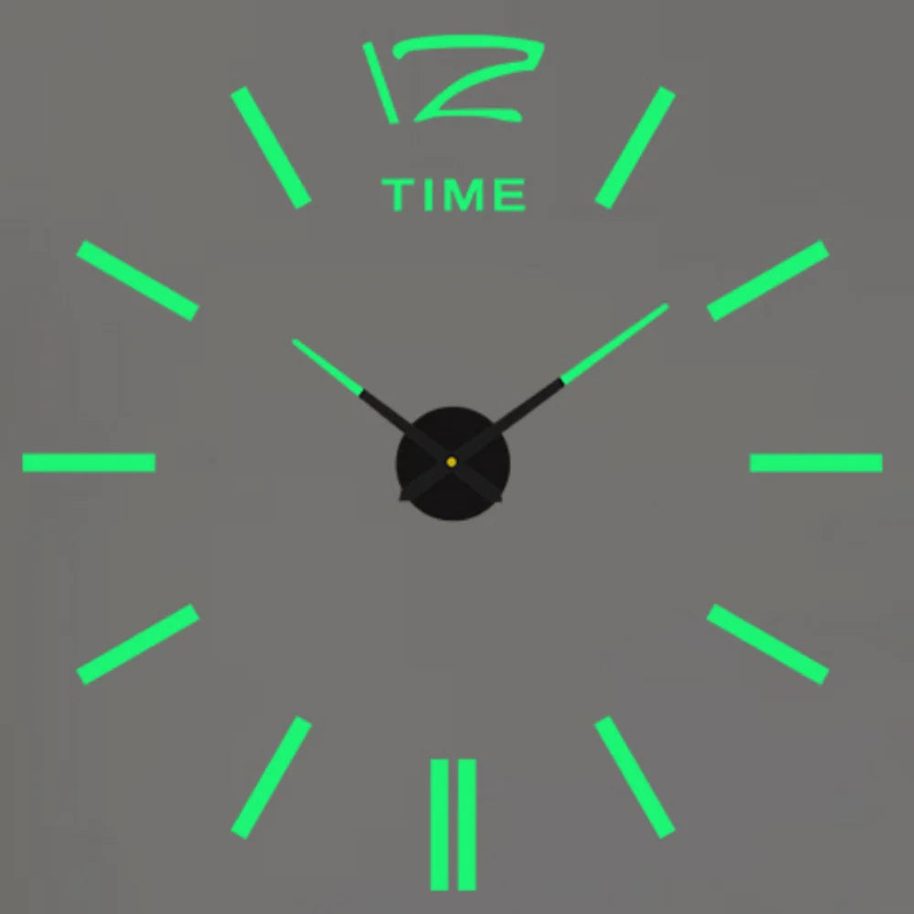 🕰️✨ Relógio de Parede Adesivo com Números Fluorescentes