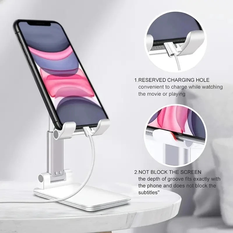 Suporte de Mesa Ajustável para Celular e Tablet – Compatível com iPhone, iPad, Xiaomi e Outros Dispositivos