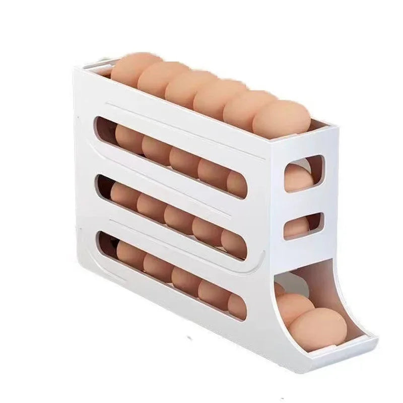 Organizador de Ovos com Rolamento Automático – Caixa Armazenadora para Geladeira