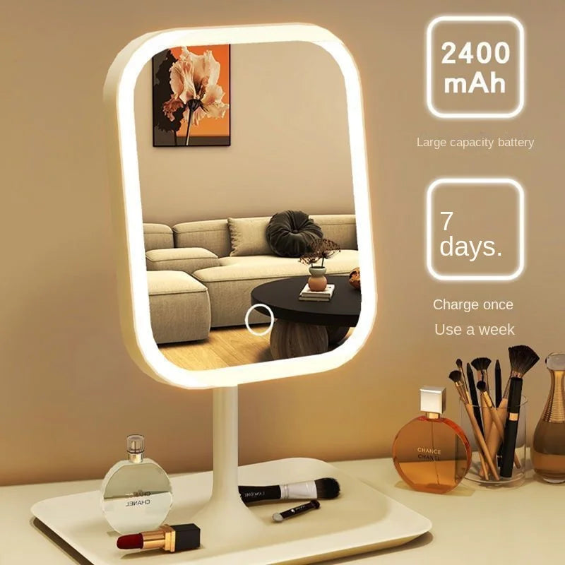 💡✨ Espelho de Maquiagem com Bandeja Organizadora – LED