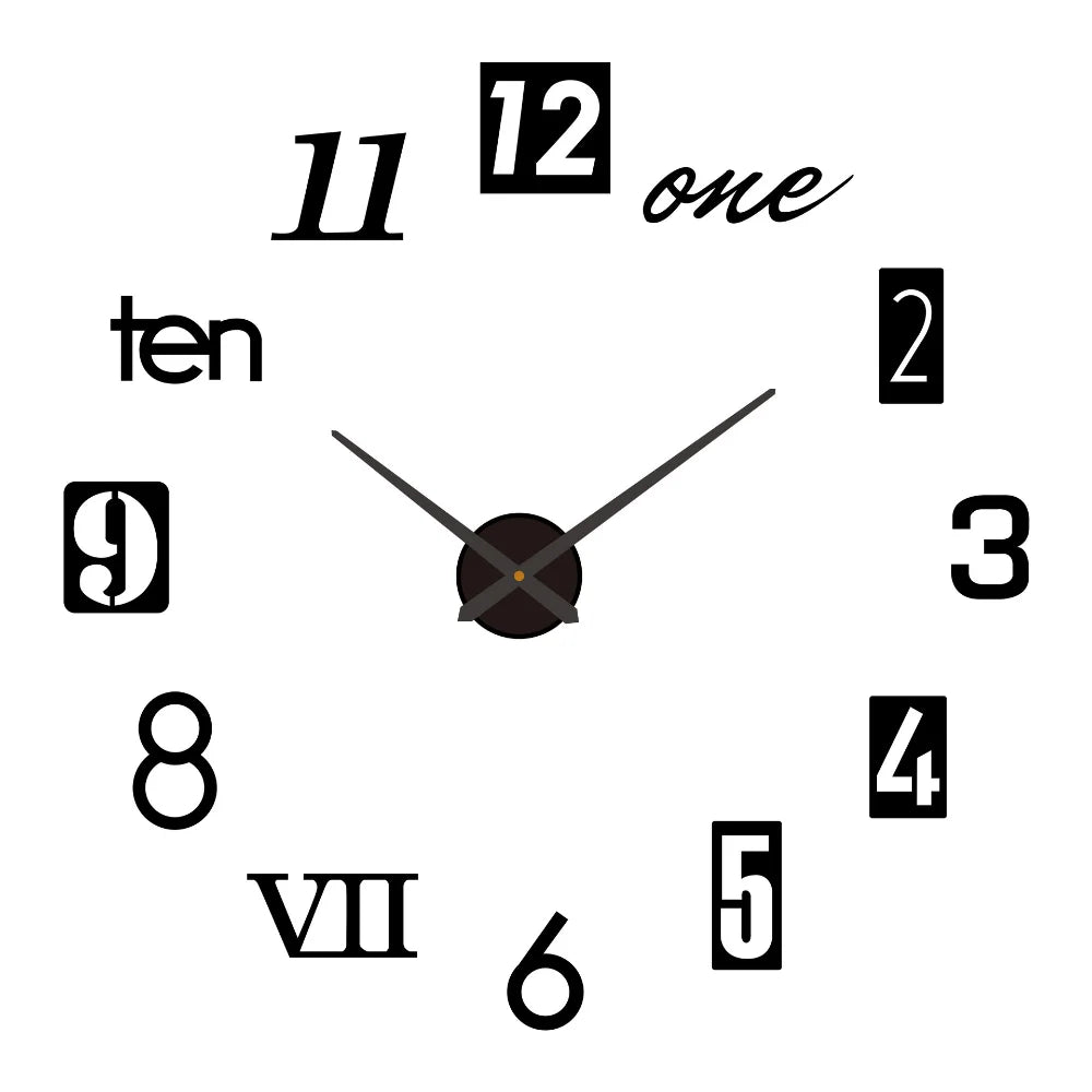 🕰️✨ Relógio de Parede Adesivo com Números Fluorescentes