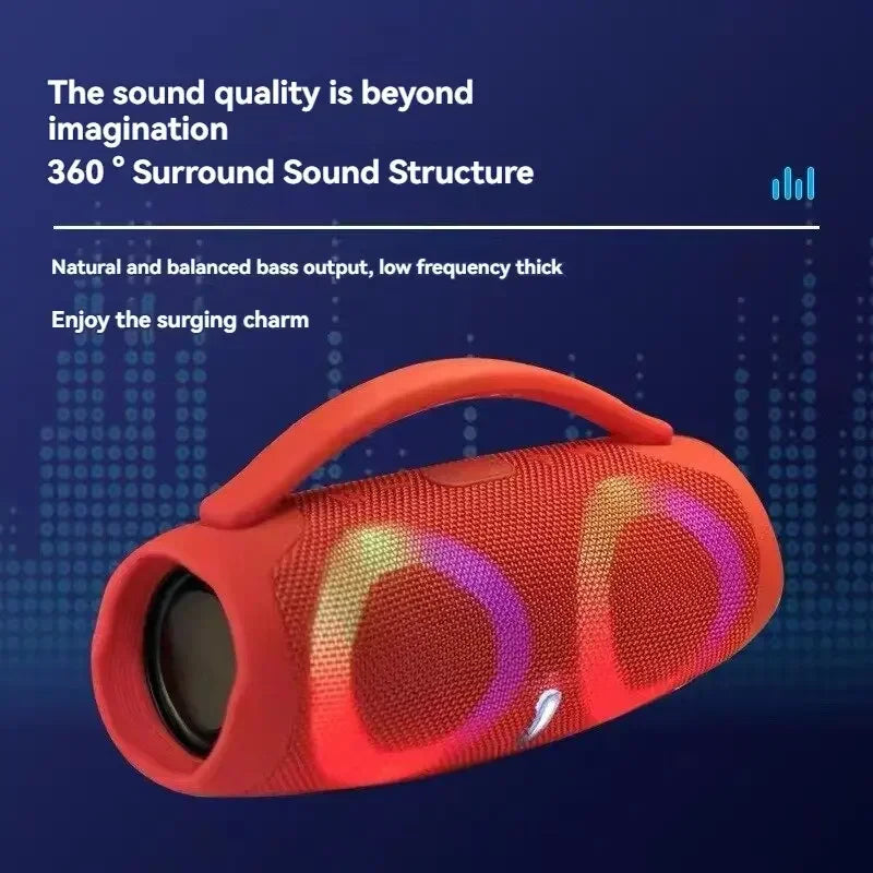 Boombox Bluetooth 100W Portátil à Prova d’Água com Luzes Coloridas