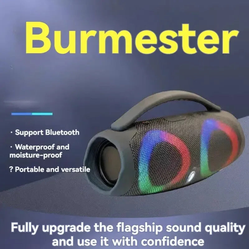 Boombox Bluetooth 100W Portátil à Prova d’Água com Luzes Coloridas