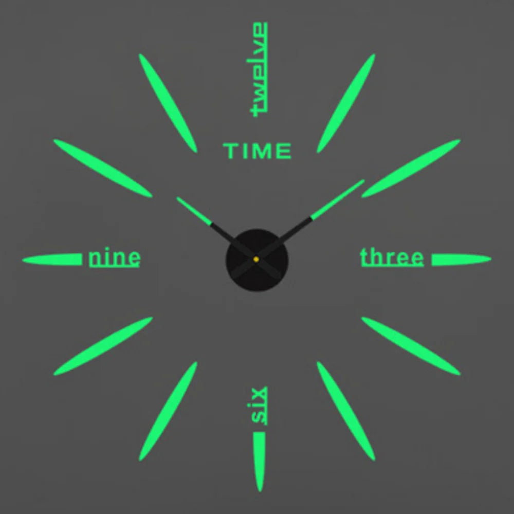 🕰️✨ Relógio de Parede Adesivo com Números Fluorescentes