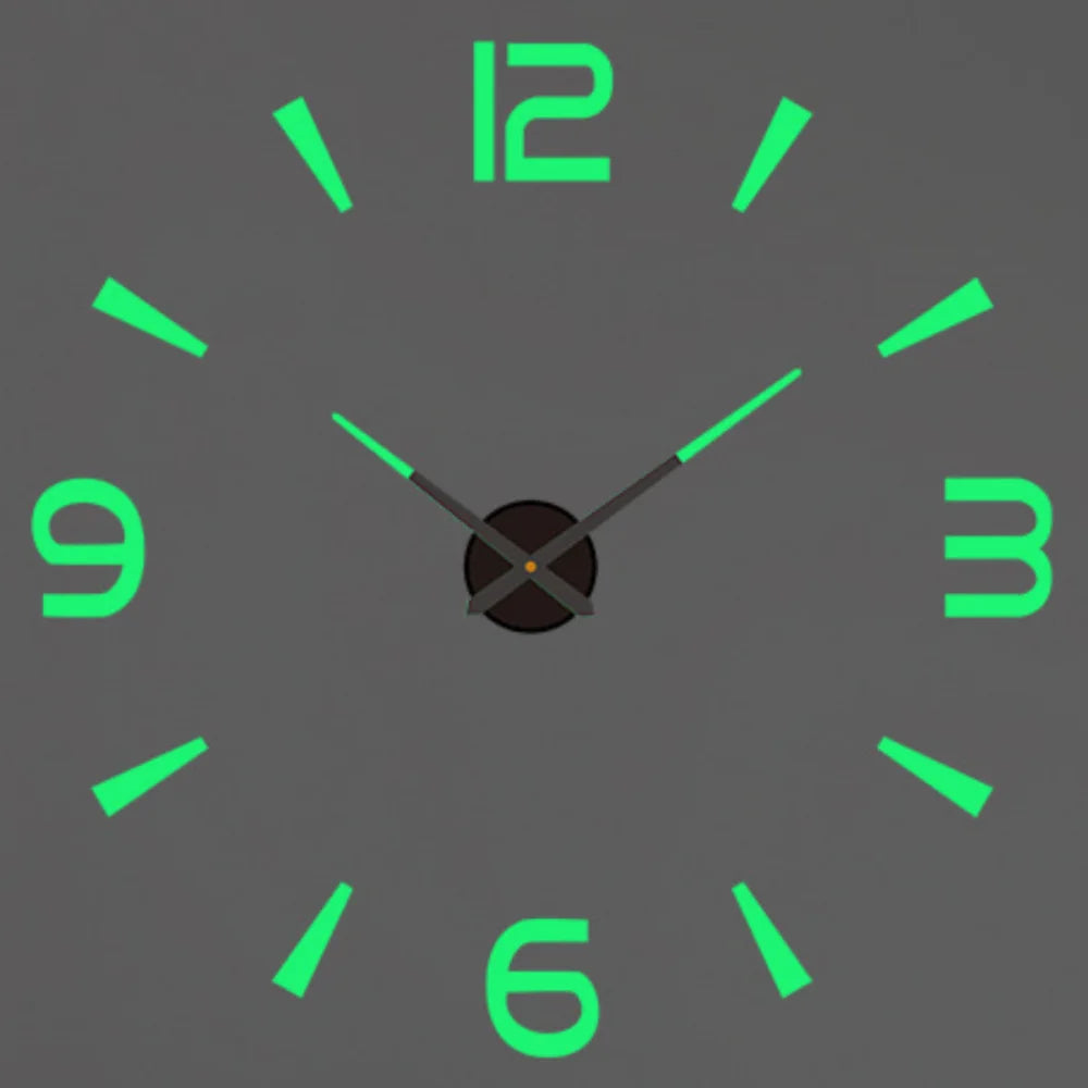 🕰️✨ Relógio de Parede Adesivo com Números Fluorescentes