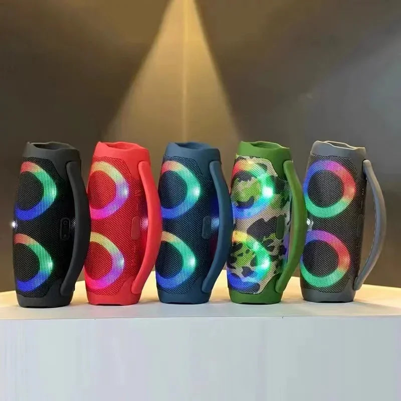 Boombox Bluetooth 100W Portátil à Prova d’Água com Luzes Coloridas