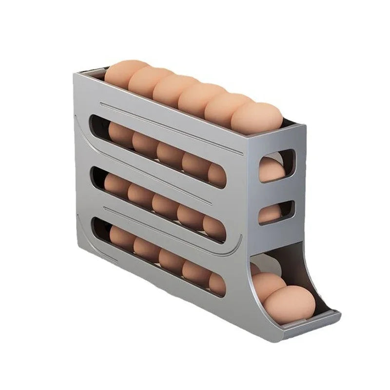 Organizador de Ovos com Rolamento Automático – Caixa Armazenadora para Geladeira