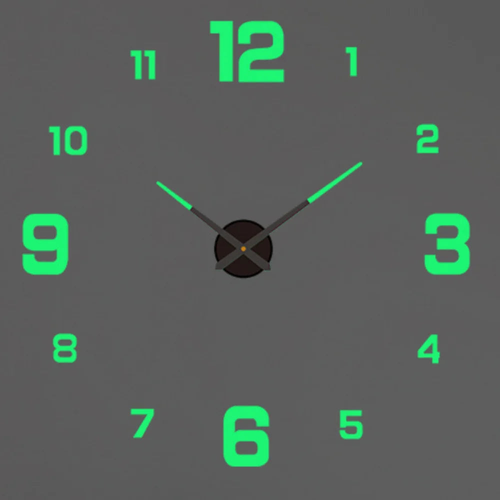 🕰️✨ Relógio de Parede Adesivo com Números Fluorescentes