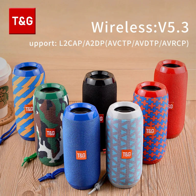 Caixa de Som Bluetooth T&G TG117 Portátil e À Prova d’Água