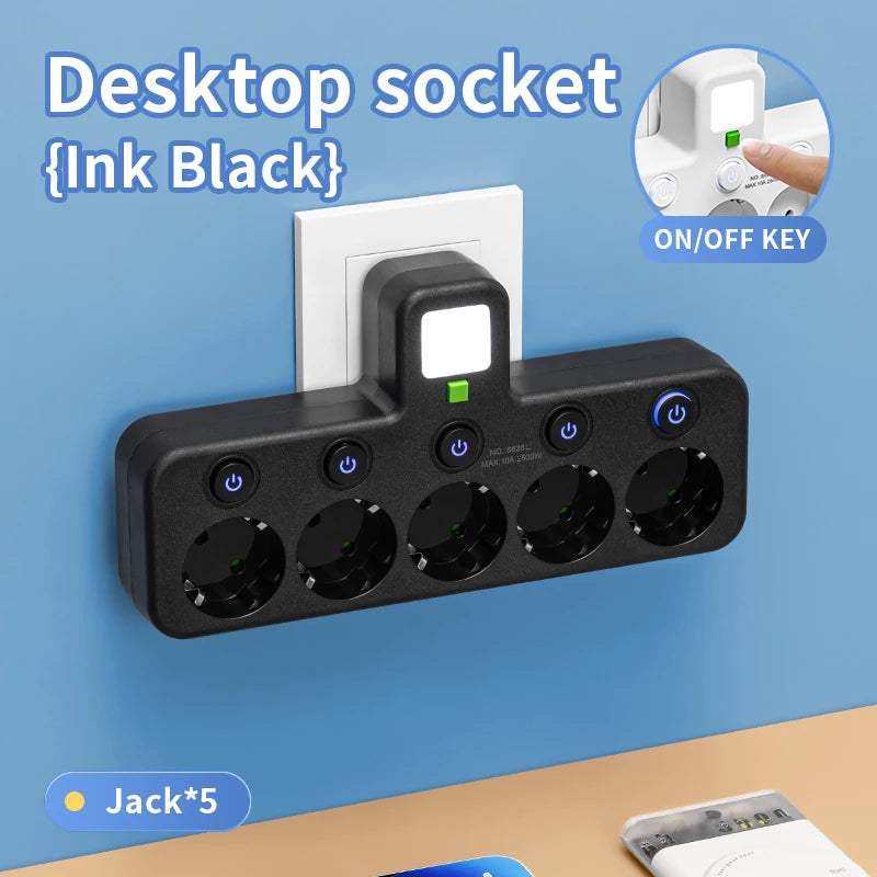 Tomada Elétrica Europeia com 5 Entradas
Sem Fio de Extensão – Com ou Sem Portas USB Tipo-C
Disponível em Duas Especificações