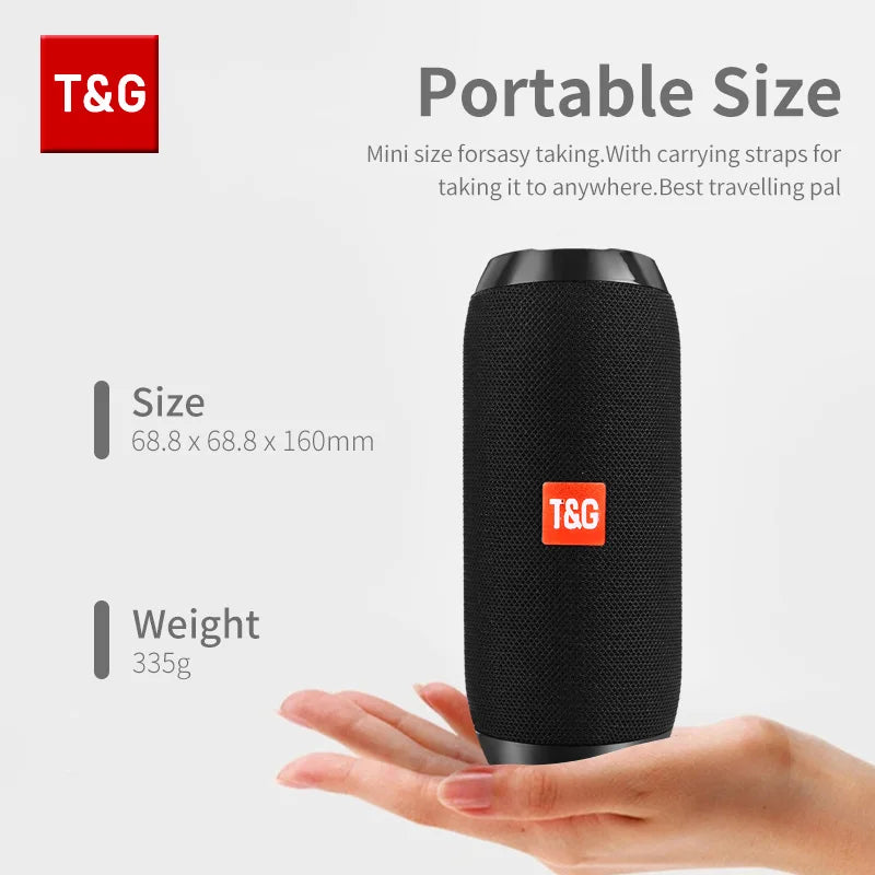 Caixa de Som Bluetooth T&G TG117 Portátil e À Prova d’Água