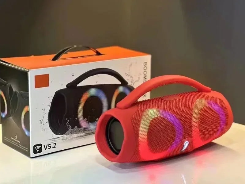 Boombox Bluetooth 100W Portátil à Prova d’Água com Luzes Coloridas