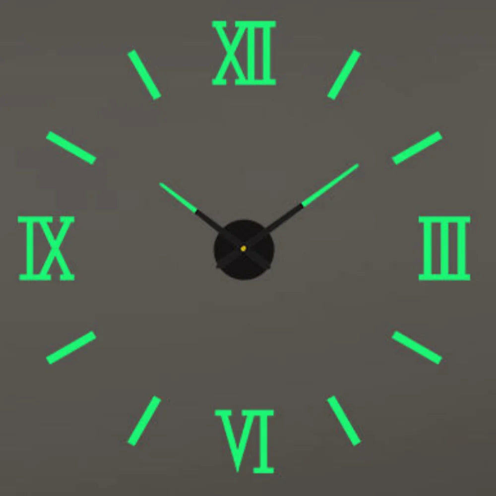 🕰️✨ Relógio de Parede Adesivo com Números Fluorescentes