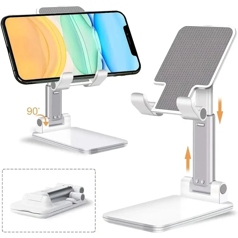 Suporte de Mesa Ajustável para Celular e Tablet – Compatível com iPhone, iPad, Xiaomi e Outros Dispositivos