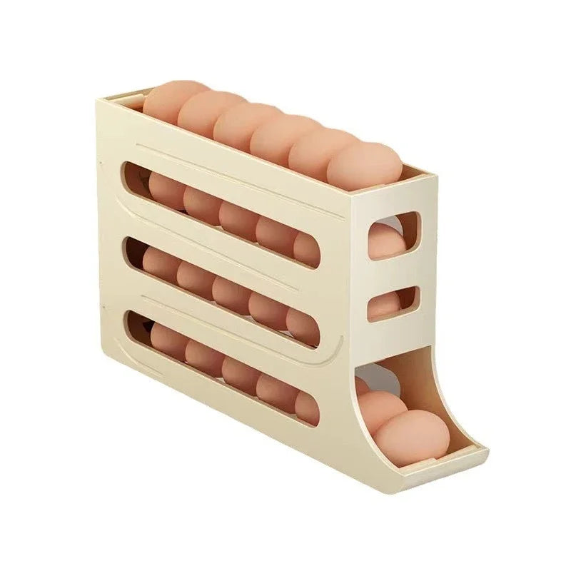 Organizador de Ovos com Rolamento Automático – Caixa Armazenadora para Geladeira