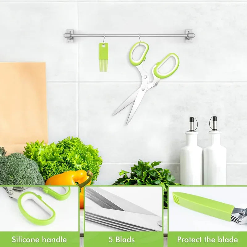 Tesoura Multiuso 5 Lâminas em Aço Inoxidável