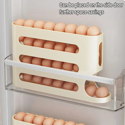 Organizador de Ovos com Rolamento Automático – Caixa Armazenadora para Geladeira