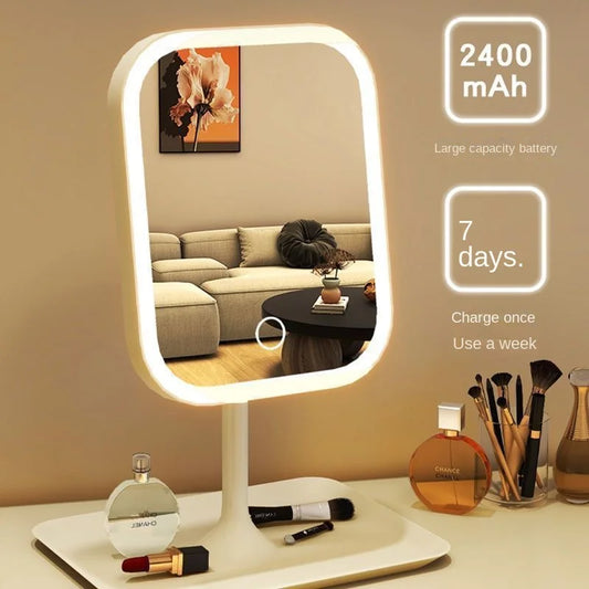 💡✨ Espelho de Maquiagem  com Bandeja Organizadora – LED