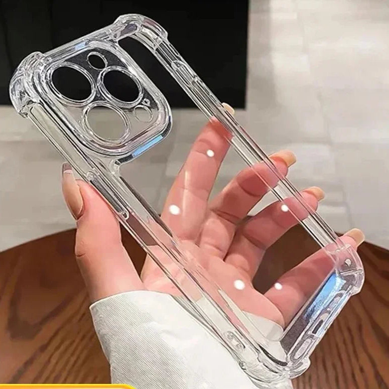 Capa de Silicone Transparente à Prova de Choque para iPhone 13 11 12 14 Pro Max Mini