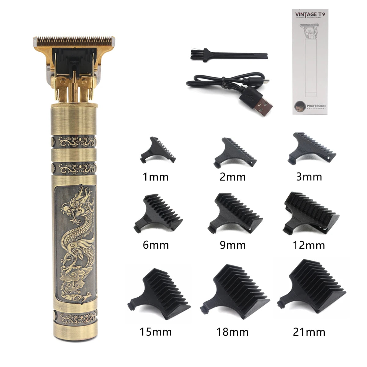 Aparador de Cabelo e Barba T9 Profissional
