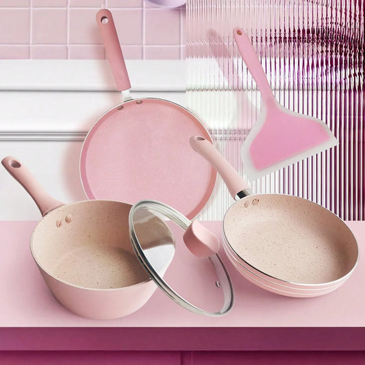 🍳 Conjunto de Panelas Rosa – Antiaderente e Super Fofo | Ideal para Cozinhar com Estilo

Design Cute | Fácil de Limpar | Ideal para Papinhas, Pão Sírio, Sopas e Muito Mais!