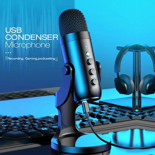 Microfone USB PC e Mac – Ideal p/ Jogos, Gravações e Podcasts