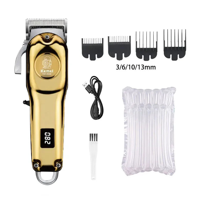 Aparador de Cabelo e Barba Profissional | Máquina de Cortar Recarregável Masculina